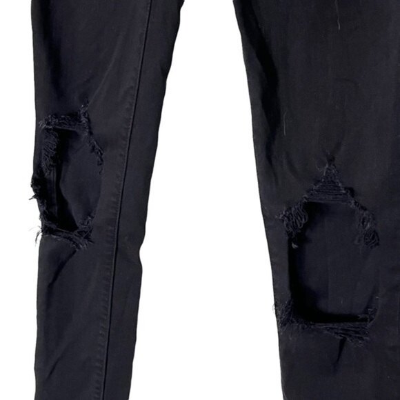 Levi’s 721 High Rise Skinny Jeans Black Ripped Women’s Size 25 Distressed Fit - Picture 5 of 15